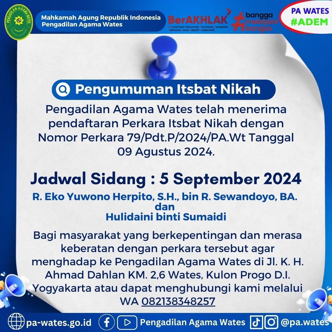 Pengumuman Sidang Itsbat Nikah 2