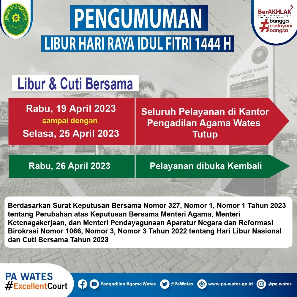 Libur Idul fitri 1444 H