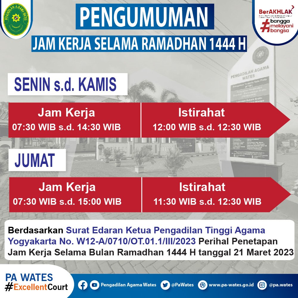 Pengumuman jam kerja 01